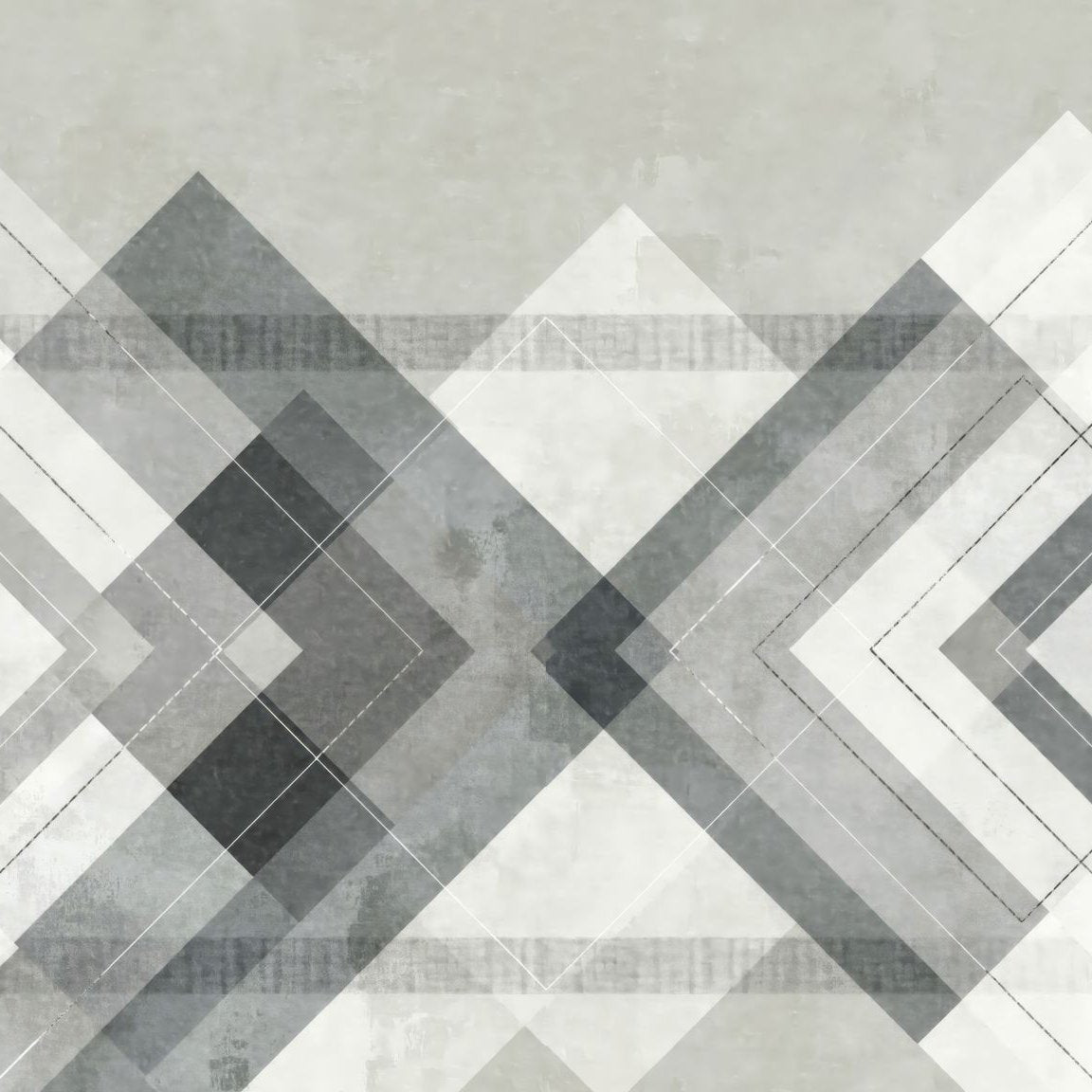 Chevron wallpaper with geometric diamond pattern in grey and white tones