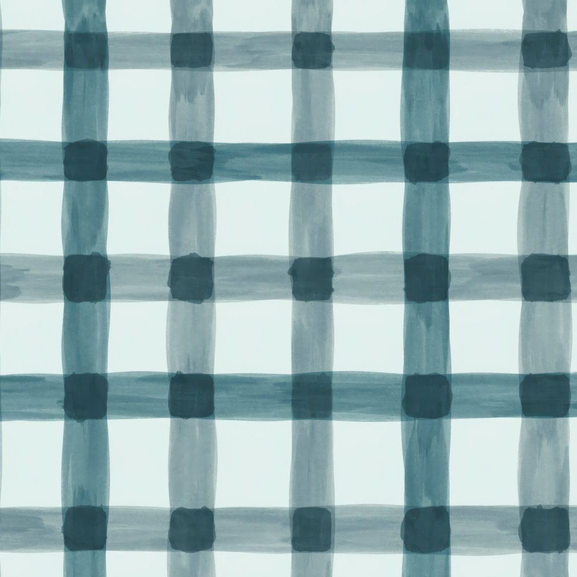 Soft blue and white plaid wallpaper with geometric pattern