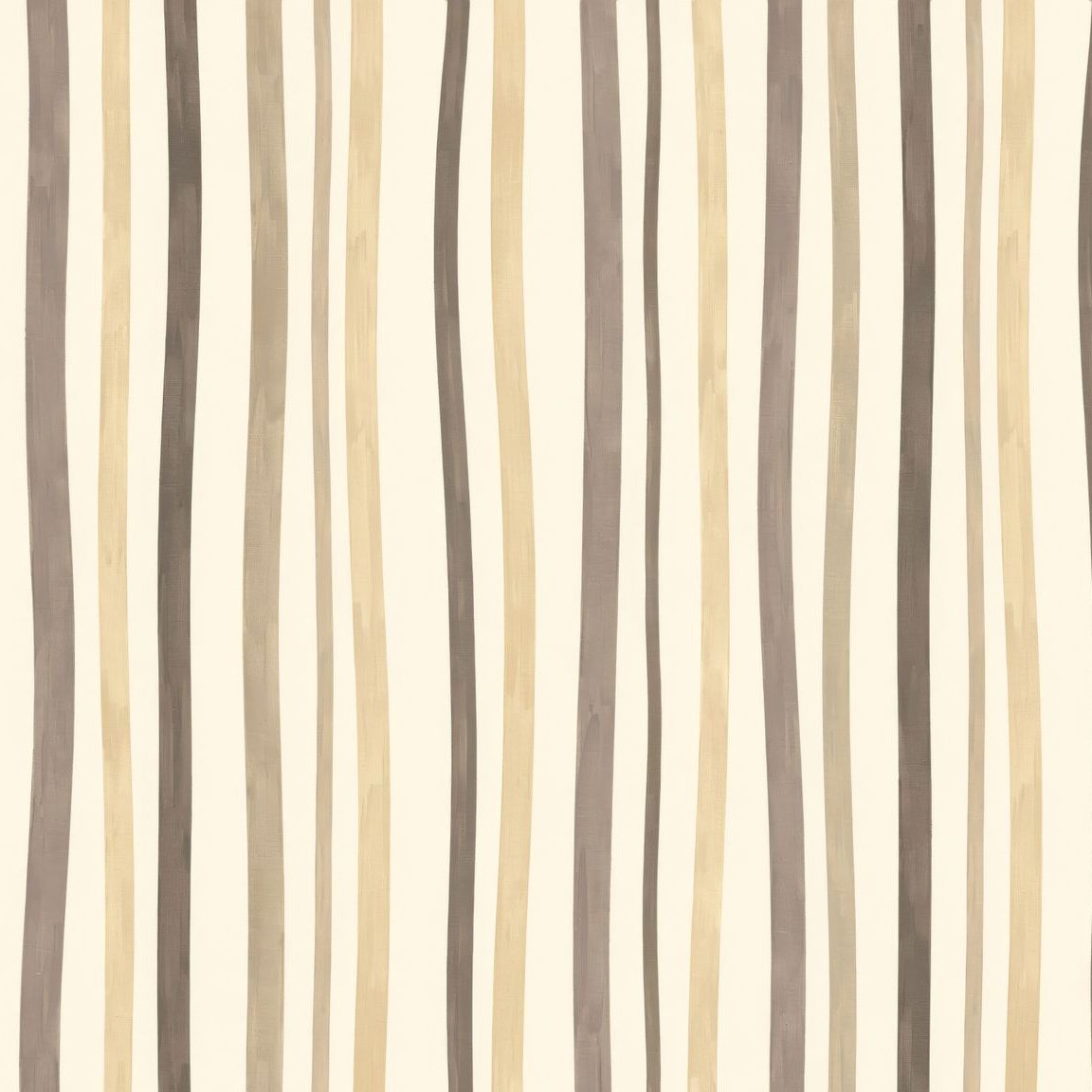Striped wallpaper with vertical lines in beige, taupe, and cream tones.