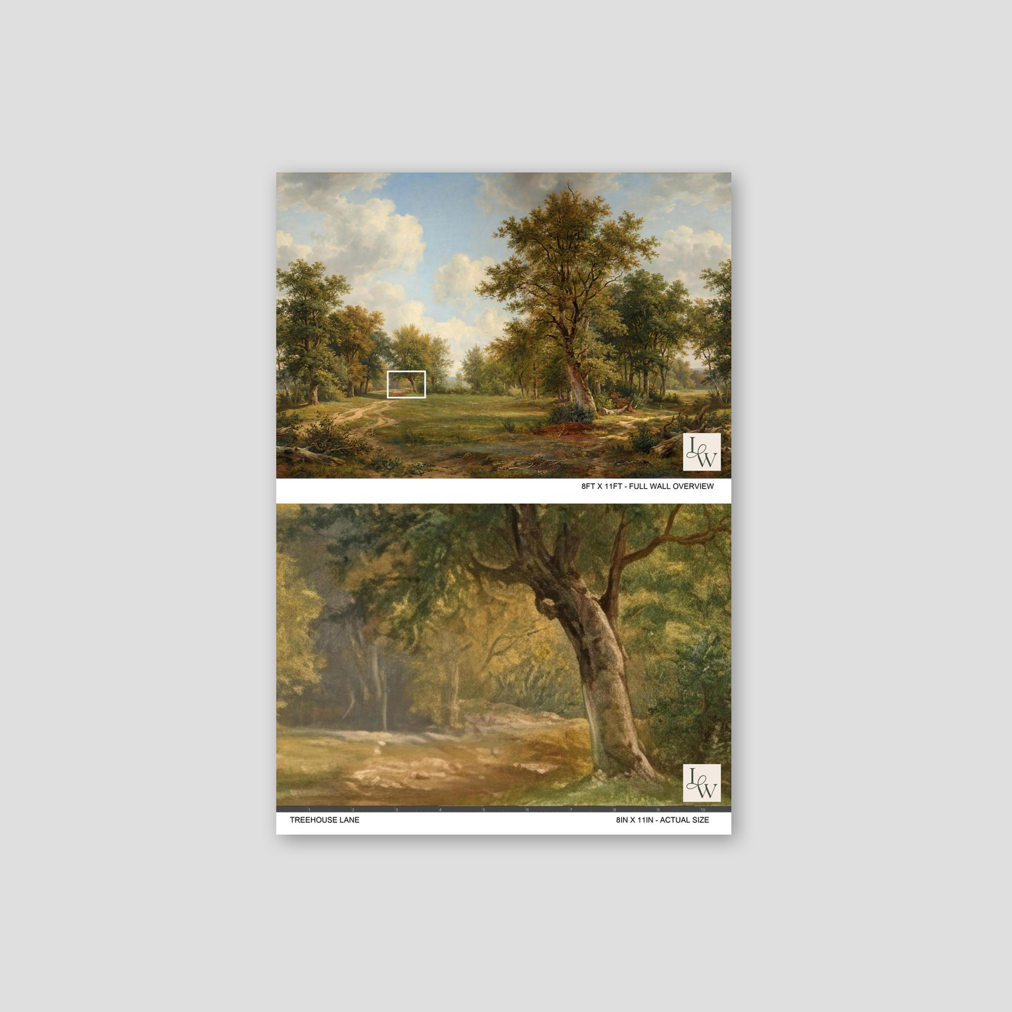 Treehouse Lane wallpaper with pastoral landscape of trees and clouds